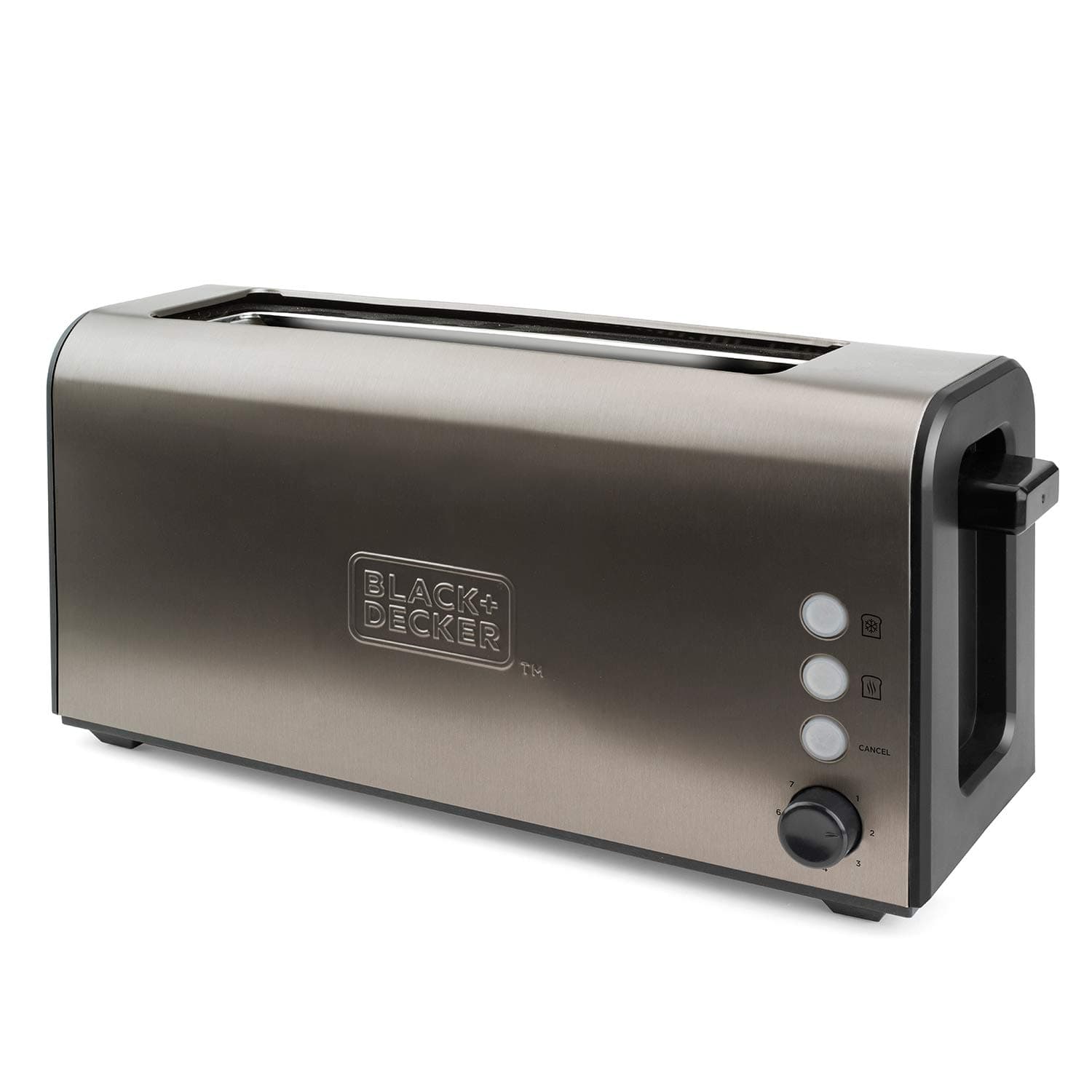 BLACK+DECKER BXTO1000E - Toaster 1000W, extra long slot, 3 functions, 7 browning levels, STOP function, crumb collector, stainless steel - Image 2