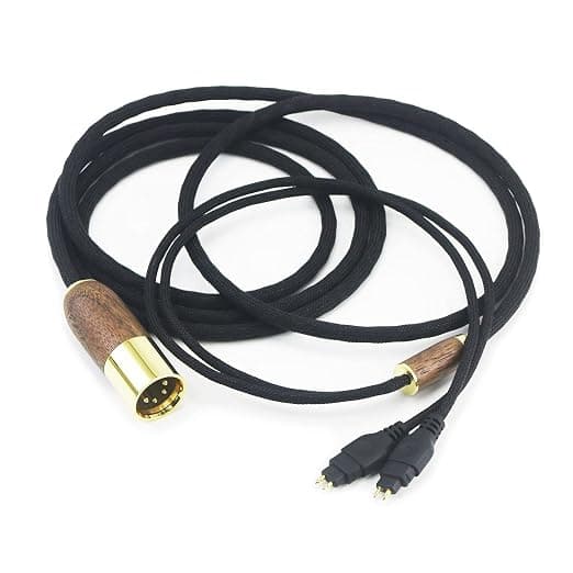 2m 4 Pin Balanced XLR Audio Cable Compatible with Sennheiser HD650 HD58X HD600 HD580 HD660S HD660S2 HD6XX 7N OCC Headphones Silver Plated Copper Walnut Wood Shell - Image 1