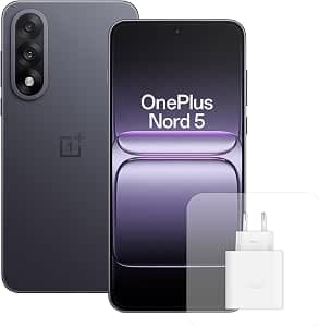OnePlus Nord 5 Smartphone 12GB RAM 512GB Storage, 6.83 Inch AMOLED Display 144 Hz, Snapdragon 8s Gen 3, Dual Camera 50 Mpx, 5200 mAh Battery, with 80W Charger, Grey          [Energy Class B]