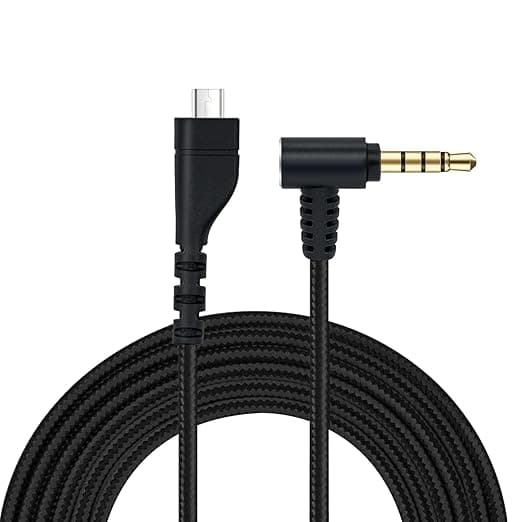 Mcbazel Arctis Replacement Headphone Cable Audio Cable Replacement for SteelSeries Arctis 7/Arctis 5/Arctis 3/Arctis Pro Gaming Headset - Nylon Audio Cable - 2m (Black)