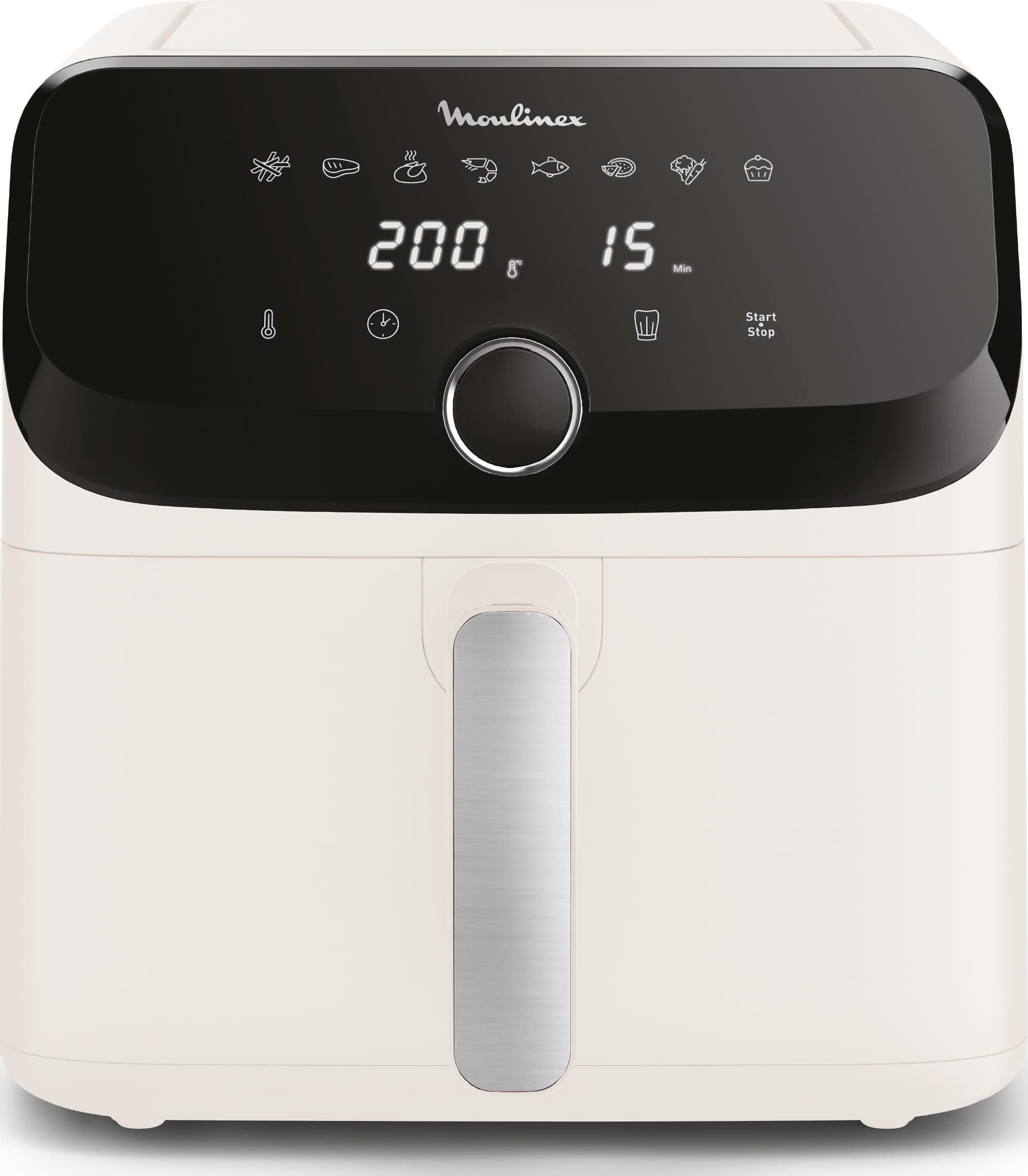 Moulinex Easy Fry Collection Ivory 7L, air fryer, Extra large capacity, 8 intuitive programs, Compact size, EZ855AF0