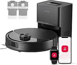 roborock Q10 S5+ Set Aspirateur Robot Laveur avec Station, 10000 Pa Aspiration, Vidage Automatique, Double Anti-emmêlement, Système VibraRise 2.0, Navigation & Cartographie, Évitement d'obstacles, APP
