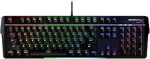 HyperX Alloy MKW100 Mechanical Gaming Keyboard, RGB Dynamic Lighting, Built-in Memory to Save Lighting Profiles, Dustproof Mechanical Switches, Brushed Aluminum Frame