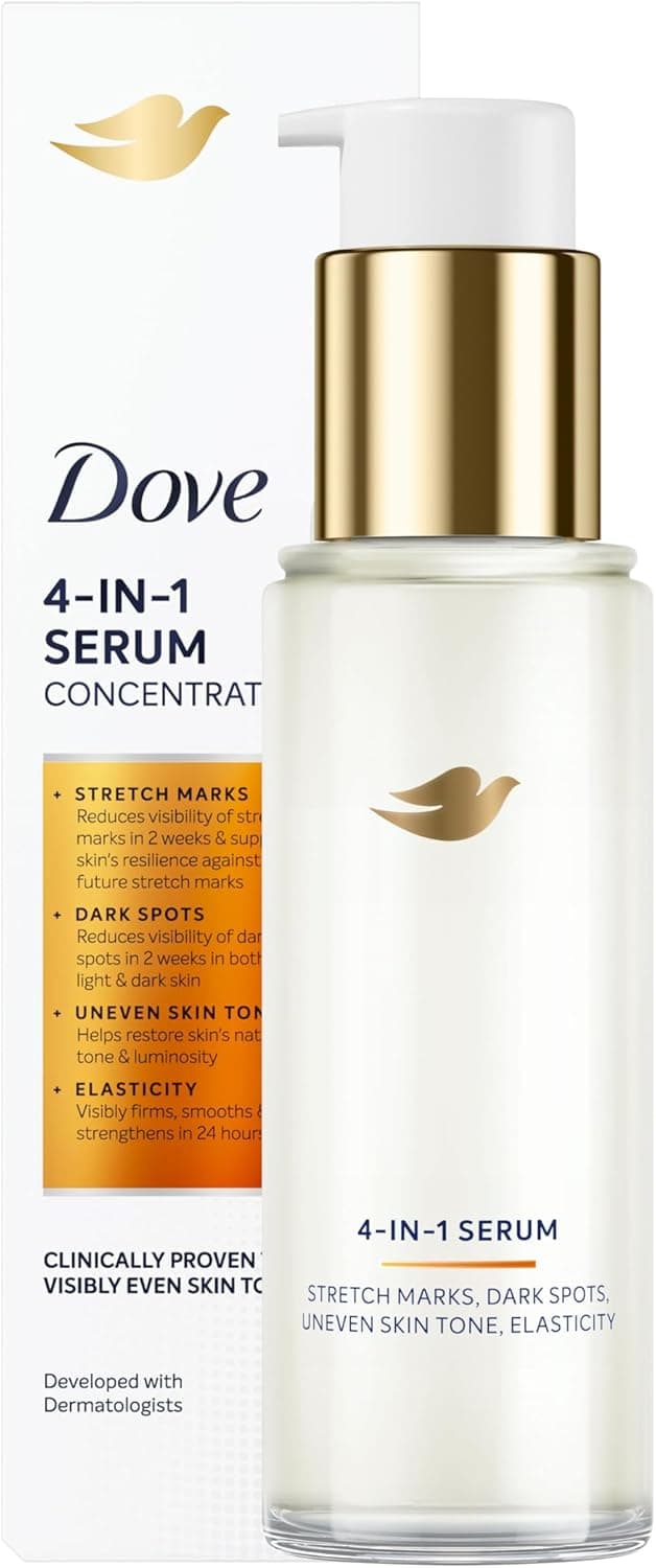 Dove Dove Body Serum 4 in 1 for Stretch Marks, Dark Spots, Irregular Skin Tone and Loss of Elasticity Lotion with Tone Balance Complex, Niacinamide and Collagen Peptides 100ml 1 Piece