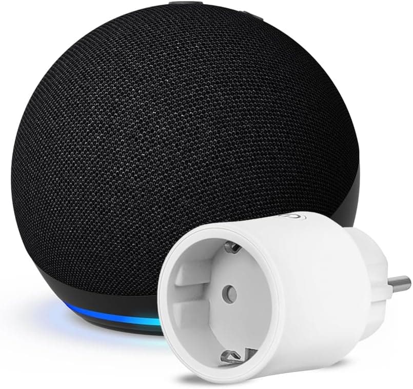 Echo Dot (5e génération) | Anthracite + OSRAM SMART+ Prise intelligente avec Matter, Fonctionne avec Alexa - Kit de démarrage Maison connectée - Image 1