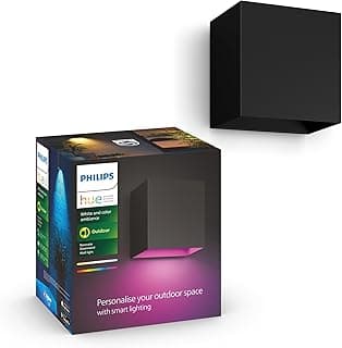 Philips Hue Philips Hue White and Color, applique murale extérieure Resonate, anthracite, IP44, fonctionne avec Alexa, Google Assistant et Apple Homekit