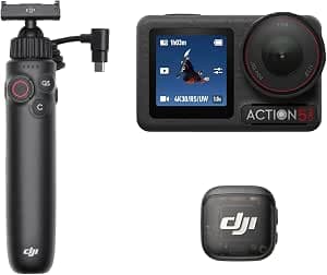 DJI Vlog Osmo Action 5 Pro Bundle (Mic 3) Action Camera 4K/120 IPS Waterproof with 1/1.3" Sensor, Wireless Mic for iPhone/Camera/Android, Adaptive Gain Control
