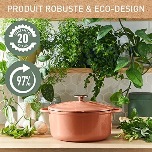 Tefal Lov E2600605 Oval Casserole Dish 34 x 26 cm Cast Steel, Full Induction + Oven, Enamelled Interior Coating, Robust and Eco-Design, Healthy Cooking, Recipe Ebook Included, Terracotta - Image 6