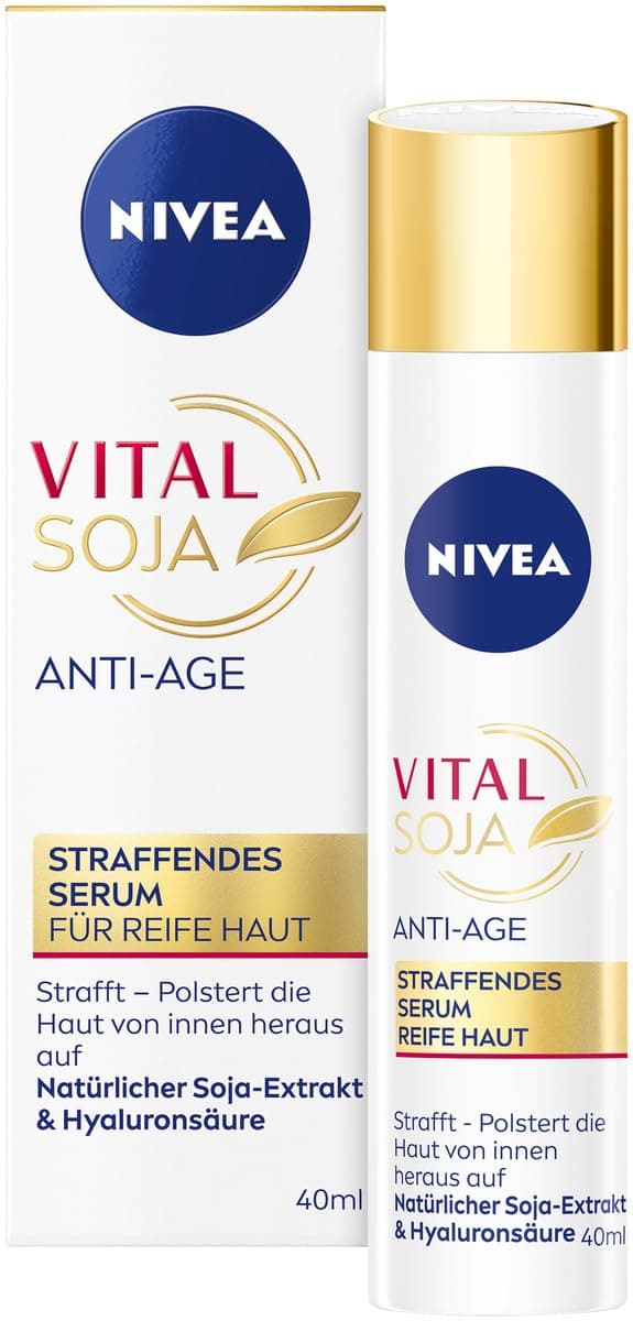 NIVEA Vital SOJA Sérum raffermissant anti-âge, sérum hydratant intense pour peaux matures à l'extrait naturel de soja, soin du visage raffermissant à l'acide hyaluronique (40 ml) - Image 6