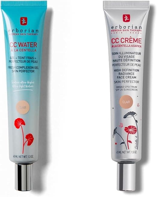 Erborian CC Cream Centella Asiatica - SPF 25 Clear 45ml + Erborian CC Water Centella Asiatica - CC Water Clair 40ml.