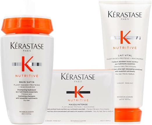Kerastase Nutritive Bain Satin 250ml Intense Mask 200ml Vital Milk 200ml - Image 1