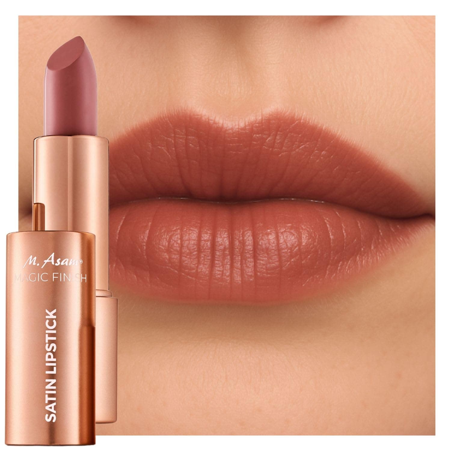 M. Asam MAGIC FINISH Rouge à lèvres amande (4 g) – Rouge à lèvres nourrissant amande au fini satiné, repulpe les lèvres sans les assécher, couleur intense au fini satiné, hydrate et nourrit