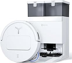 ECOVACS T50 Pro Omni Gen2 Aspirateur Robot, 21000Pa amélioré par T30 Pro Omni, Brosse latérale et serpillière Extensibles, Ajout Automatique Solution de Nettoyage, Lavage à l'eau Chaude 75℃, Blanc