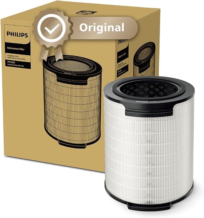 Philips Original Philips Replacement Filter for Air Purifier 1000 Series AC1711, AC1715, HEPA NanoProtect + Activated Carbon, 12 Months Life (FY01700/30)