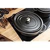 STAUB Enamelled Cast Iron Casserole Dish with Lid, Suitable for All Heat Sources Including Induction, 4 People, Oval, 27 cm, 3.20 L, 5.3 kg, Matte Black - Image 6