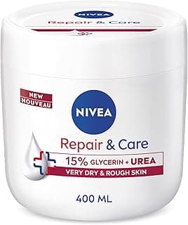 NIVEA NIVEA Repair & Care Crème à l'urée (400 ml), crème hydratante en profondeur, hydrate la peau sèche avec de l'urée et de la glycérine pendant 72 heures, idéale pour le corps, les mains et le visage