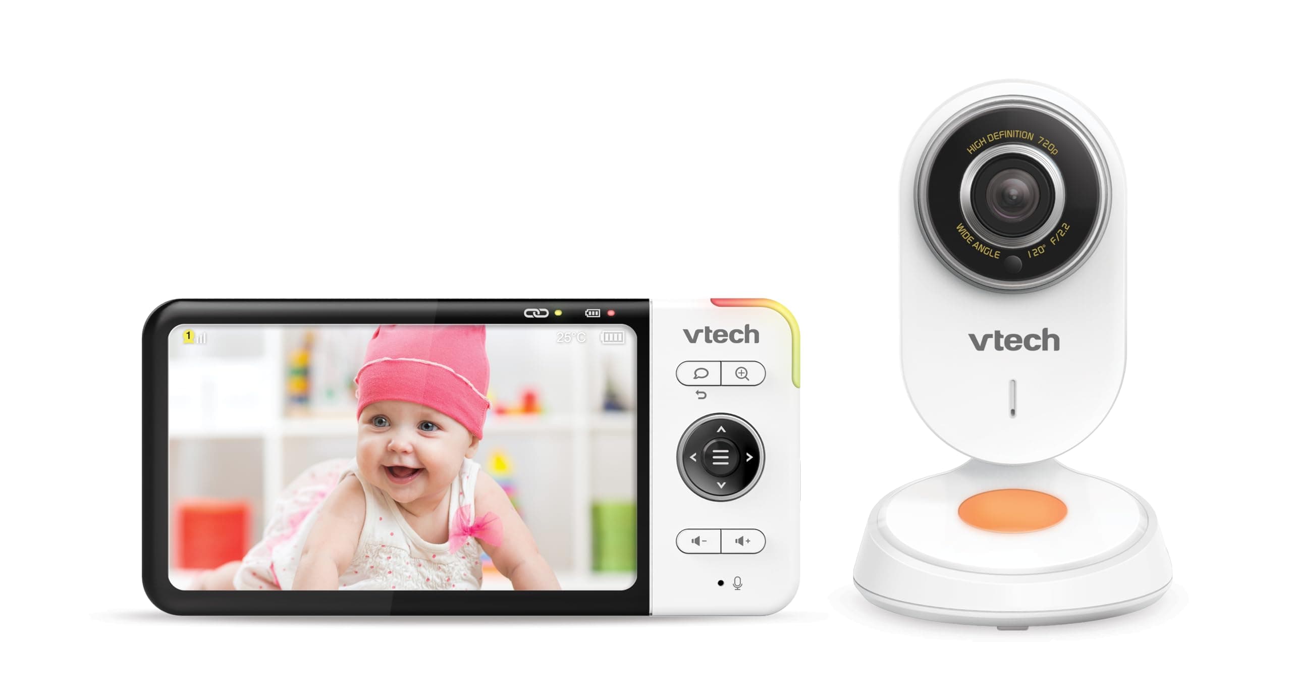 Vtech VM818 HD Baby Monitor - Video Baby Monitor with Wide Angle Camera - HD Video, Clear Sound, 5" LCD Color Screen and Night Vision Function - Intercom, Lullabies and Sounds - Image 1