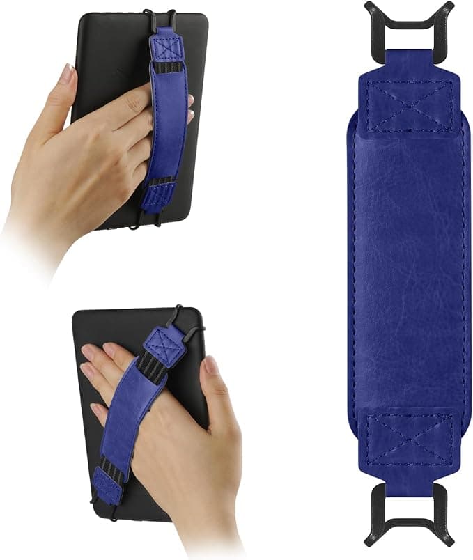 HoYiXi Universal Soft Hand Strap for 6-7 Inch eReader Tablet Compatible with Kindle/Kobo/Pocketbook/Tolino/Sony/Paperwhite/Nook, for 6 Inches, 6.8 Inches, 7 Inches with Wrist Strap High Elasticity, Blue - Image 1