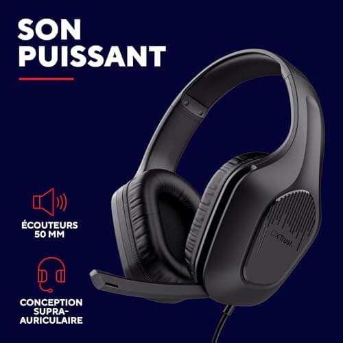 Trust Gaming GXT 418 Rayne Lightweight Gaming Headset for PC Xbox PS4 PS5 Switch Mobile, 50mm Transducers, 3.5mm Audio Jack, 2m Cable, Wired Over-Ear Gaming Headset with Microphone, Black - Image 7
