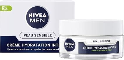 NIVEA MEN Intense Hydration Cream Sensitive Skin (1 x 50 ml), moisturizing cream for men with sensitive and irritated skin, men's face care 0% alcohol - Image 1