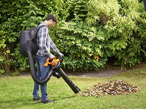 BLACK+DECKER BEBLV260 3-in-1 Electric Leaf Vacuum Cleaner with Grinder, 315 km/h High Blow Speed, 55 Litre Collector Bag, for Patios, Paths, Driveways, Black/Orange - Image 5