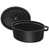 STAUB Enamelled Cast Iron Casserole Dish with Lid, Suitable for All Heat Sources Including Induction, 4 People, Oval, 27 cm, 3.20 L, 5.3 kg, Matte Black - Image 5