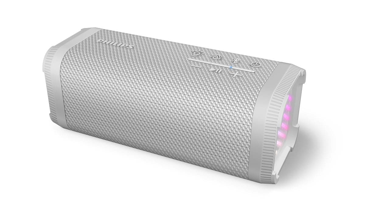 Philips TAS2000W Enceinte sans Fil Bluetooth avec Jeu de lumières LED, Bass+ 20 W, Auracast, 20 Heures d’autonomie, Indice IPX5, Micro, contrôle à partir de l’Application – Blanche - Image 3