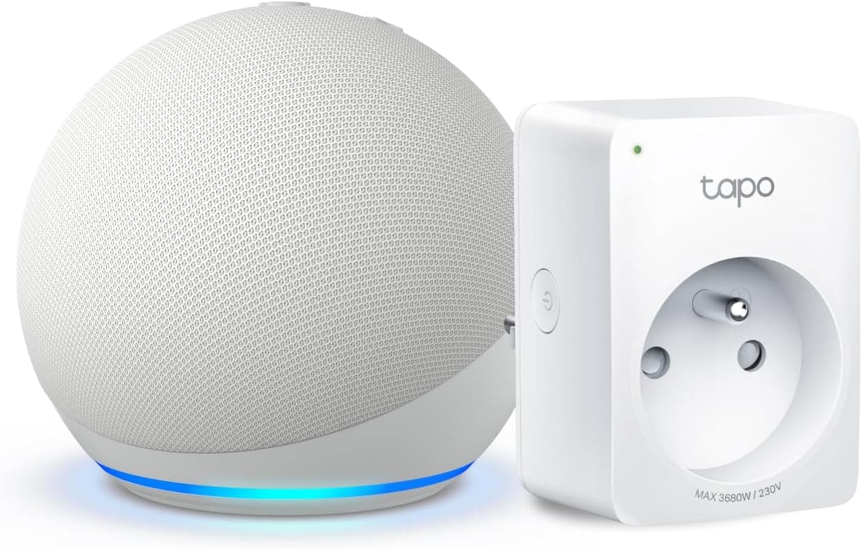 Visitez la boutique Amazon Echo & Alexa Echo Dot (5e génération) | Blanc + Tapo Matter Prise Connectée, Fonctionne avec Alexa - Kit de démarrage Maison connectée
