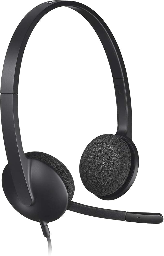 Logitech H340 Wired Headphones, Stereo Earphones with Rotating Microphone, Anti-Parasite, USB, PC/Mac/Laptop/Chromebook – Black, 6 х 17.5 х 16 - Image 1
