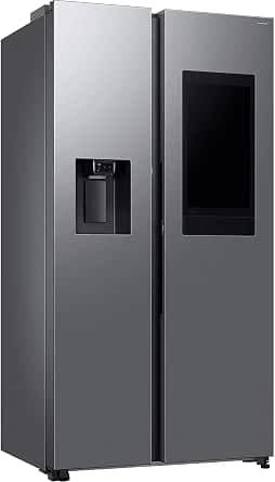 Samsung Family Hub RS90F67BET/EF side-by-side refrigerator with water/ice dispenser, Wifi with AI Energy mode, Smart Cooling, SpaceMax, 614 L, WxHxD: 91.3 x 178.5 x 72.5 cm, Stainless steel metallic          [Energy Class E]