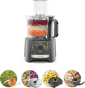 Kenwood Multipro Compact FDP31.020GY 2023 Model Kitchen Chopper Robot with 2 Machining Speeds + Pulse, 2.1 L Bowl, Electric Vegetable Cutter for Chopping, Grating and Kneading, 800 W