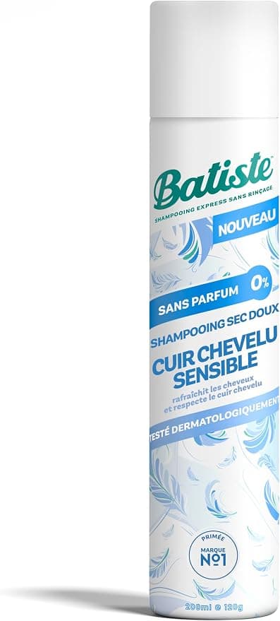 Batiste Dry Shampoo, Sensitive Scalp Free, Dermatologically Tested, Scalp Friendly, No Rinse, Light Formula for Refreshed Hair, 200 ml - Image 1
