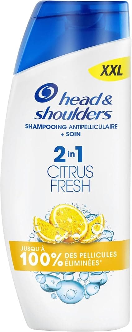 Head & Shoulders Citrus Fresh 2-in-1 Anti-Dandruff Shampoo, Oily Hair, 620 ml. Up to 100% of Dandruff Eliminated, Clinically Proved. Daily Use. Refreshing, Lemon Scent - Image 1