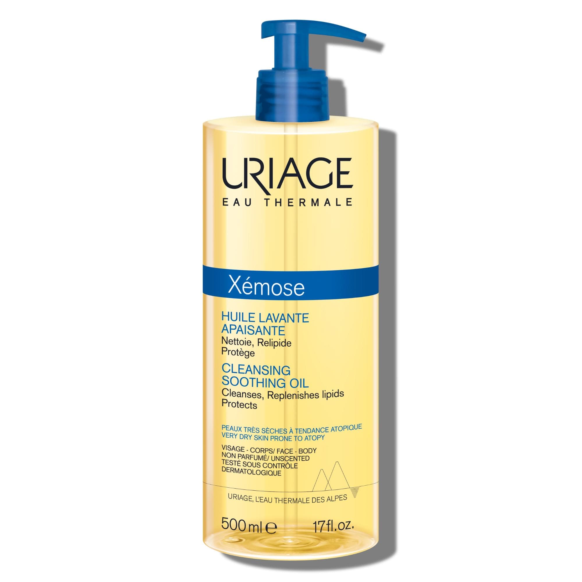 Uriage Xemose Huile Lavante Peau Sèche à Tendance Atopique - Nettoie et Apaise les Démangeaisons - Moussant et Nourrissant - Visage & Corps - Non parfumée - Sans Savon - pH physiologique - 500ml - Image 7