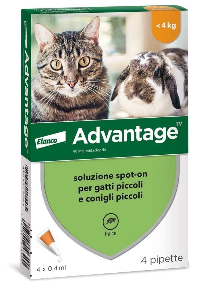 Advantage Spot On Solution for Cats and Small Rabbits, 40 MG, 4 Pipettes
