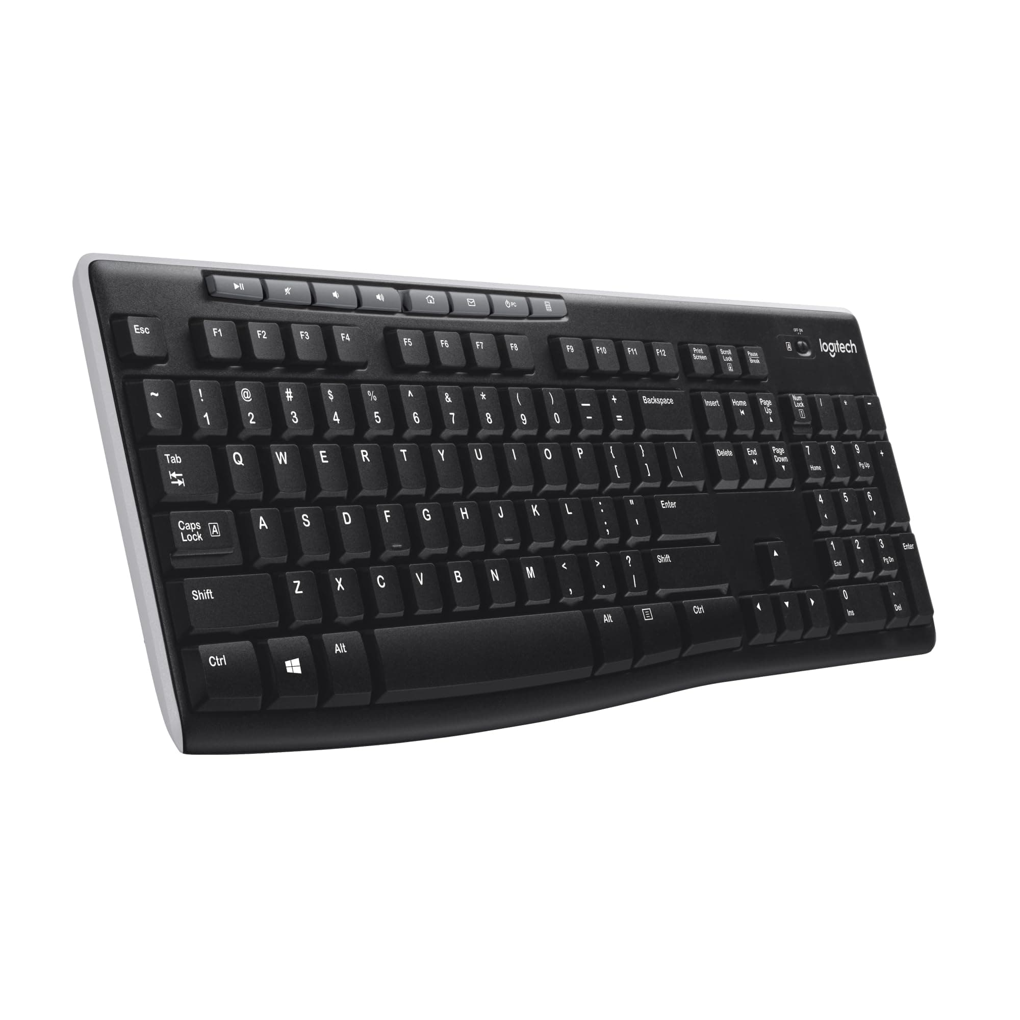 Logitech Wireless Frances Keyboard K270 Inalambrico, Black, 3.2 x 45 x 16 cm