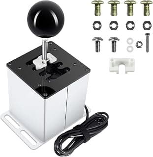 Palumma Shifter USB Gear Shifter PC USB Simulation Game H Gear shifter pour Logitech G29 G27 G25 G920, pour roue steering T300RS/GT (7R/blanc)