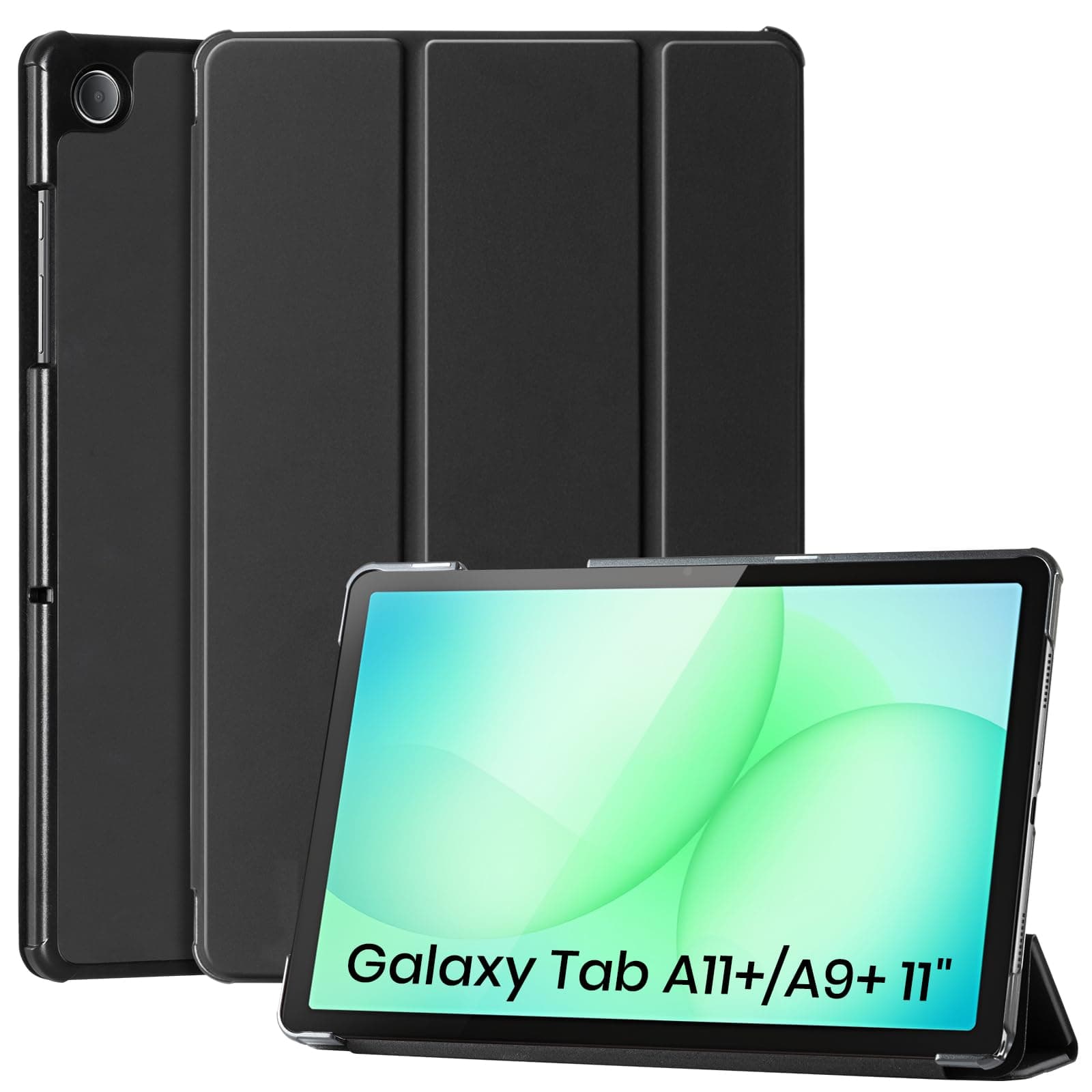 CoBak Case Cover for Samsung Galaxy Tab A11+ Plus 2025 (SM-X230/X236B) / A9+ 2023 (SM-X210/X215/X216/X218) 11 Inch, Tri-fold PU Leather Case with Auto Sleep/Wake Function (Black) - Image 1