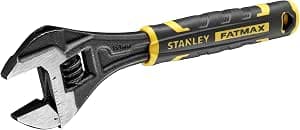 Stanley FatMax FMHT13125-0 6" Bi-Material Adjustable Wrench with Quick Release Metric and Inch Measurements with Hanging Hole Black/Yellow