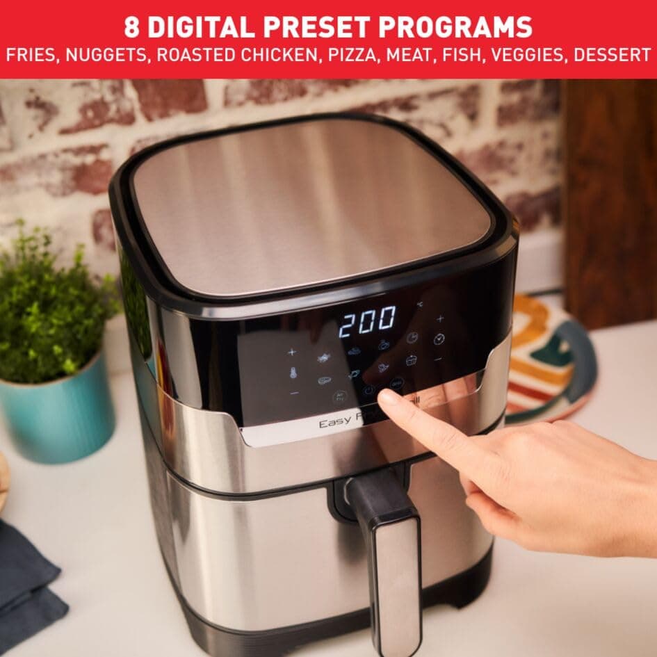 Tefal EY505D Easy Fry & Grill Deluxe Hot Air Fryer, 2-in-1 Technology (Hot Air Fryer and Grill), 4.2 Litre Capacity, 8 Automatic Programs, Timer, Stainless Steel - Image 7