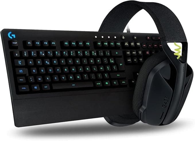 Logitech G 213 Prodigy Gaming Keyboard + Logitech G435 Lightspeed and Bluetooth Wireless Gaming Headset - Image 1