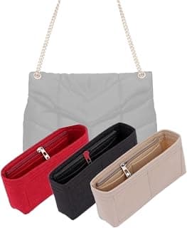 Organiseur de sac pour YSL LouLou Puffer Sac à bandoulière moyen (35 x 23 x 13,5 cm) (noir, style B : fermeture éclair latérale)