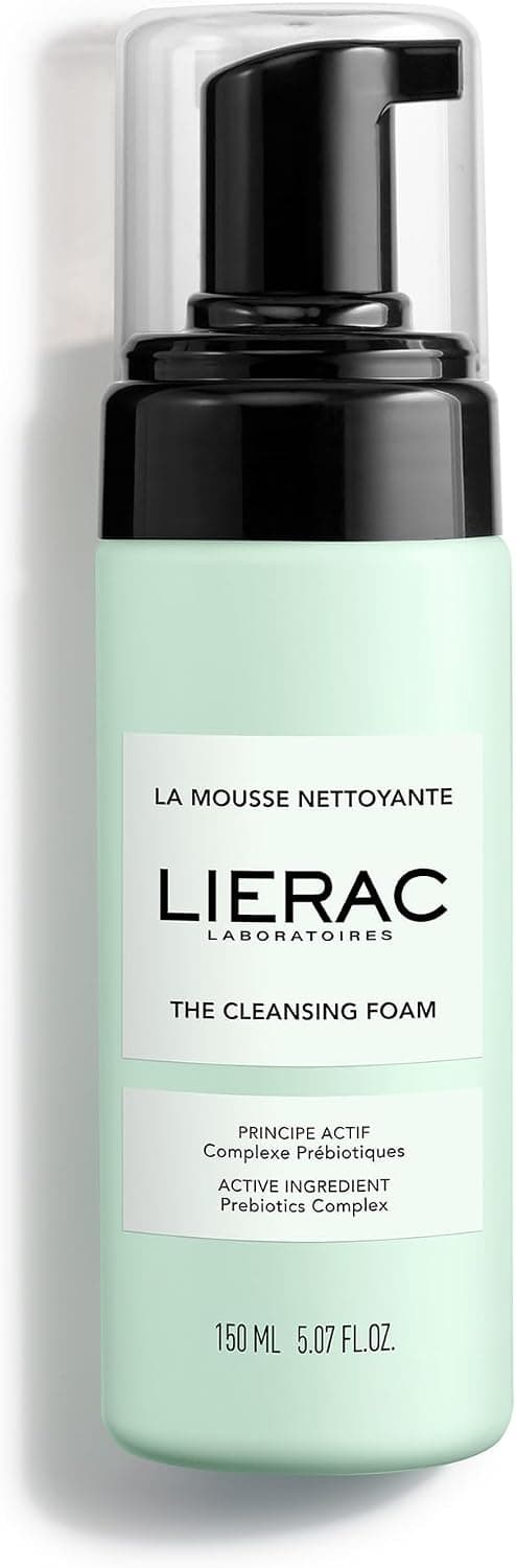 Lierac - Cleansing foam 150ml - Facial hygiene - Prebiotics - Cleanses - Purifies - Soothes - 99% ingredients of natural origin - All skin types even sensitive