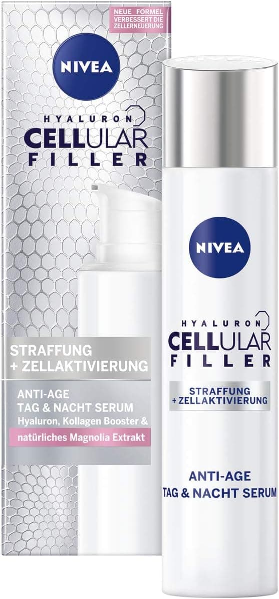 NIVEA Cellular Expert Filler Sérum anti-âge concentré (40 ml), sérum anti-rides avec acide hyaluronique et folique, sérum concentré à l'acide hyaluronique pour une peau plus jeune