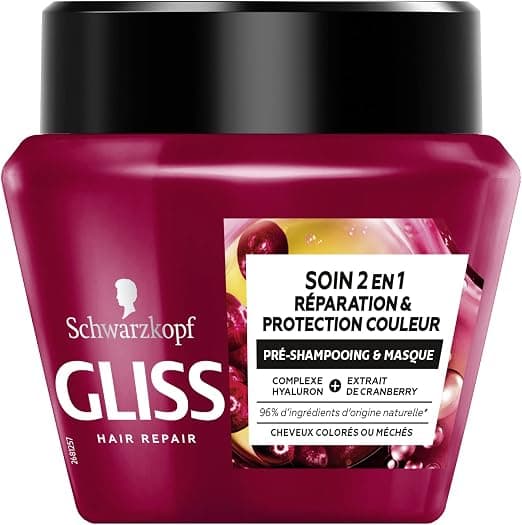 Schwarzkopf Gliss - 2-in-1 Colour Repair & Protection Mask - Pre-Shampoo and Mask - Hair Care - Coloured and Highlighted Hair - 300 ml - Image 1