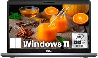 Dell Latitude 5410 Ordinateur Portable 14" PC, Intel Core i5-10210U, 32 Go de RAM, 512 Go de SSD, Thunderbolt, HDMI, Clavier QWERTY, Win11 Pro (Rénové)