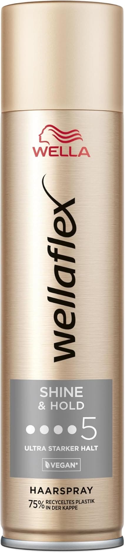 Wellaflex Shine & Hold Hairspray for Women - Up to 48 Hours Ultra Strong Hold - For Luxurious and Natural Shine - Gentle on Scalp - Dermatologically Tested - Formula - Image 1