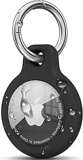 Wanme Airtag Porte Clé, Étuis pour Apple AirTag Coque, Protection Résistante à Scratch, Couvercle étanche, Maisons AirTag avec Couvercle Avant (Noir)