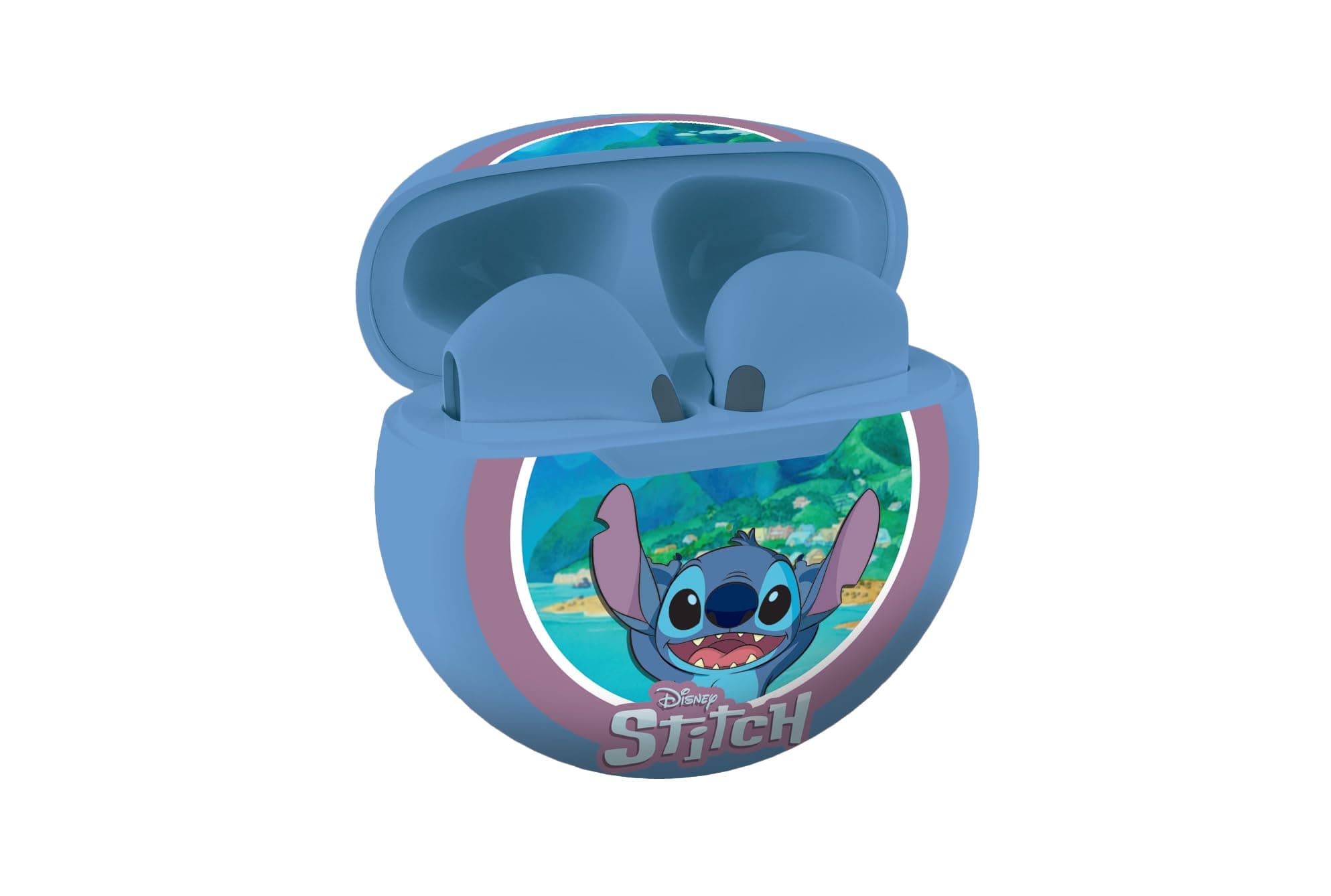 Lexibook, Disney Stitch, Wireless Stereo Headphones, High Quality Sound, Built-in Microphone, Touch Controls, Charging Box, Sound Limited to 85 DB, Blue, HPBT05D - Image 1