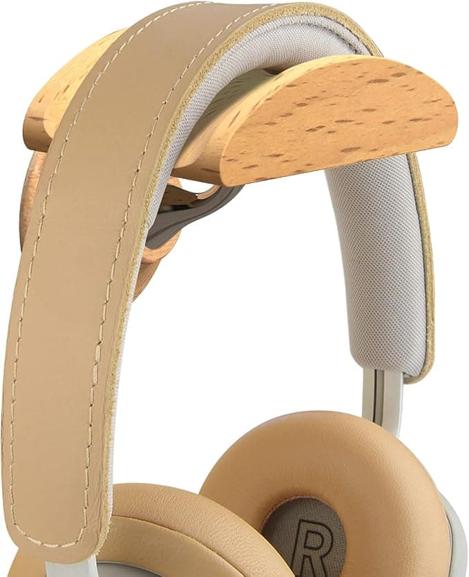 GEEKRIA Wooden Headphone Stand for Supra-Ear Headphones, Wall Mount for Earphone Hook, Headphone Holder Compatible with Sony WH-1000XM4 WH-1000XM3 Bose QC45 QC35 Headphones